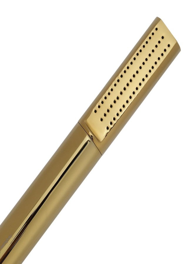 هيندوير مجموعة هندوير الإيطالية F160150PGD دش يدوي للحمام | مصنوع من النحاس | مزود بخرطوم مرن من الفولاذ المقاوم للصدأ بطول 1.5 متر وخطاف جداري | تصميم دائري | دش مطري | اللون: ذهبي - Image 4